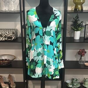 AFRM Floral Mini Dress in Blue and Green